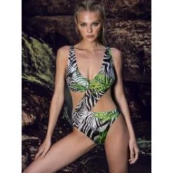 Träger Badeanzug ELASTINE Dschungel Print Von Nicole Olivier