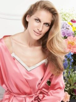 100% Seide Morgenmantel CLASSICO Von Luna Di Seta -MAISON LEJABY Verkäufe kimono kurz seide vlst08009 erdbeereis rosa luna di seta 2 1 1 1 1 1