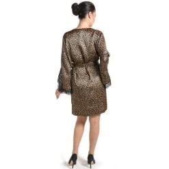 Seiden-Kimono LACE ANIMALIER Leopard Von Luna Di Seta -MAISON LEJABY Verkäufe kimono seide leopard lace animalier luna di seta rueckseite