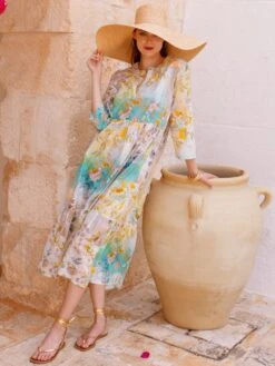 Strandkleid PANAREA Limette-türkis Von Eva B. Bitzer -MAISON LEJABY Verkäufe kleid lime 12311076 eva b bitzer 3