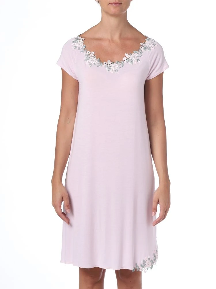Kurzarm Nachtkleid CAMILLA Zartrosé Aus Modal Von Imec 4 Kurzarm Nachtkleid CAMILLA Zartrosé Aus Modal Von Imec – Bild 2