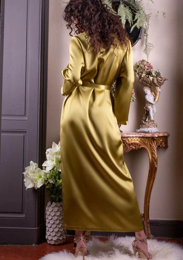 100% Seide Morgenmantel Lang LAURIAN Marjolaine 9 100% Seide Morgenmantel Lang LAURIAN Marjolaine – Bild 7