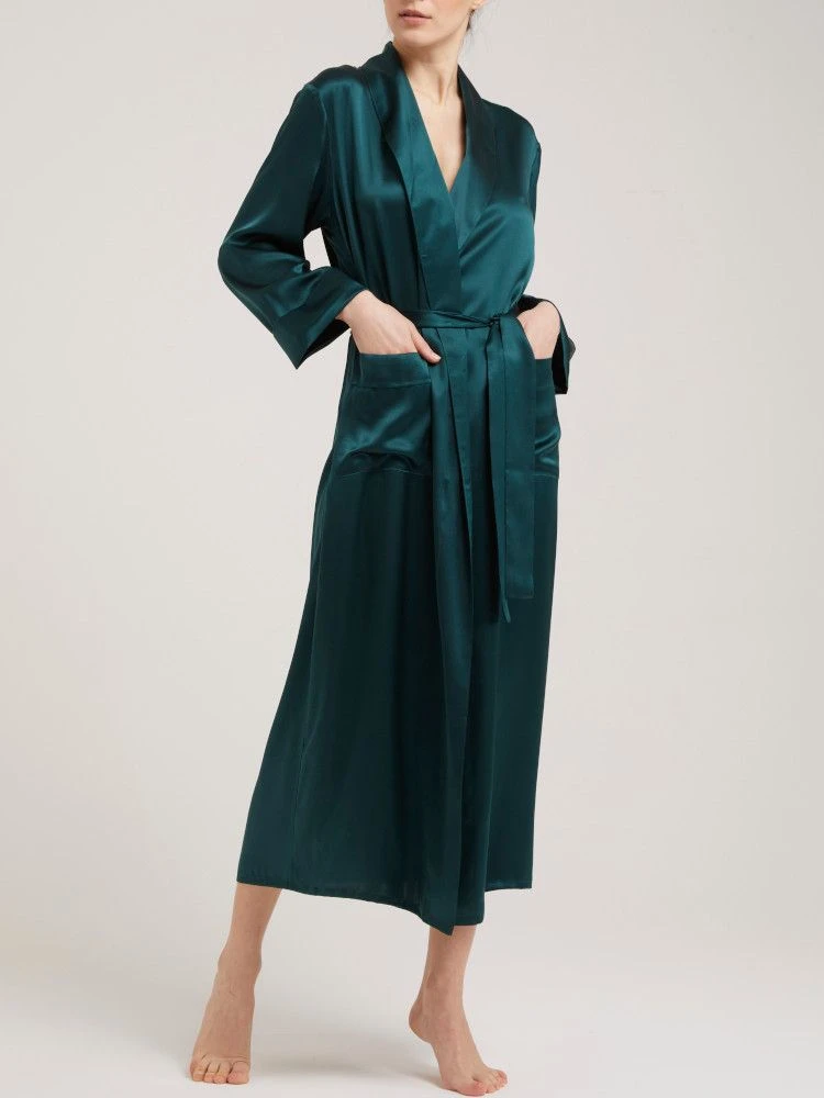 100% Seide Morgenmantel Lang GIGLIOLA Von Vivis 5 100% Seide Morgenmantel Lang GIGLIOLA Von Vivis – Bild 3