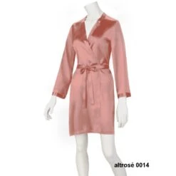 100% Seide Morgenmantel SOIE LASER Von Marjolaine -MAISON LEJABY Verkäufe morgenmantel seide laser altrose marjolaine 2 1 1