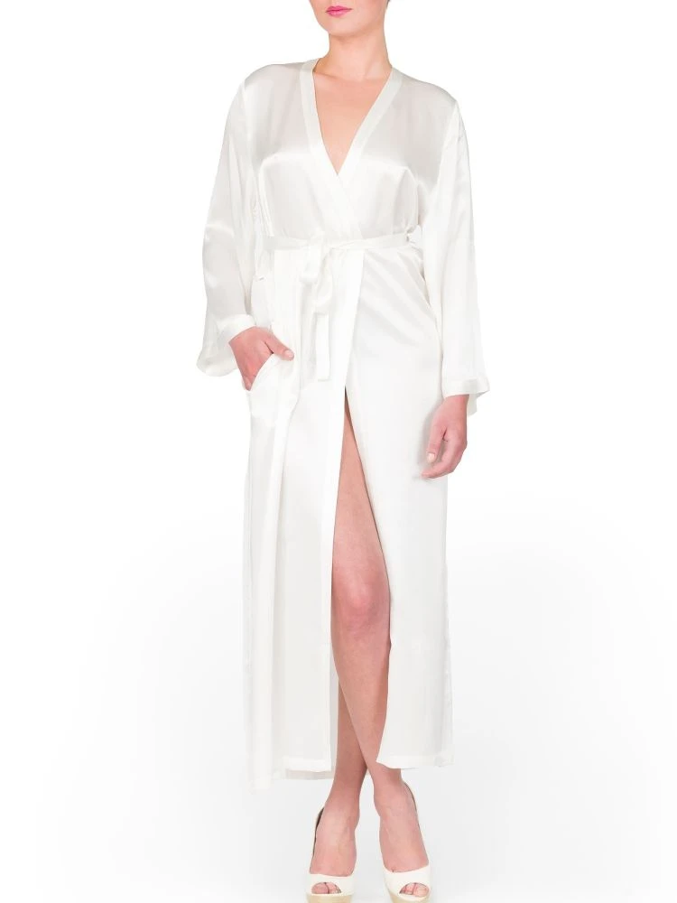 100% Seide Morgenmantel Lang LAURIAN Marjolaine 8 100% Seide Morgenmantel Lang LAURIAN Marjolaine – Bild 6