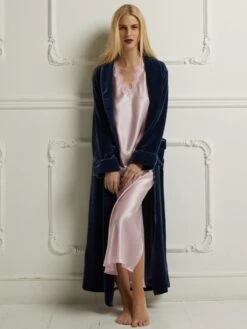 100% Seide Nachtkleid SIBILLE Von Vivis -MAISON LEJABY Verkäufe nachtkleid lang sybille rosa vivis 2