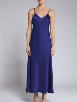 100% Seide Nachtkleid Lang DORINE Von Vivis -MAISON LEJABY Verkäufe nachtkleid seide dorine v00006 zaffiro vivis 1 1