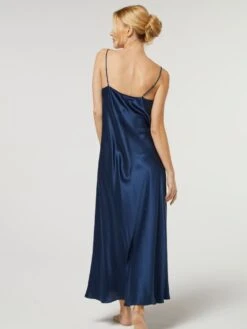 100% Seide Nachtkleid Lang DORINE Von Vivis -MAISON LEJABY Verkäufe nachtkleid seide lang dorine v00006 nachtblau vivis 2 1