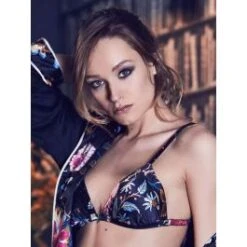 Seide Triangel BH FIDJI Blumendruck Oder Schwarz Von Marjolaine