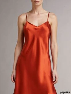 100% Seide Nachtkleid Lang DORINE Von Vivis -MAISON LEJABY Verkäufe seide caroline dorine paprika vivis 1