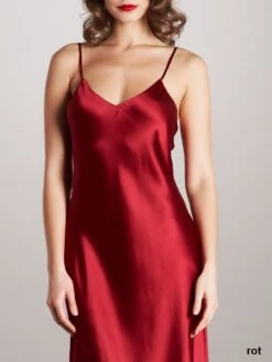 100% Seide Nachtkleid Lang DORINE Von Vivis -MAISON LEJABY Verkäufe seide caroline dorine rot vivis 1