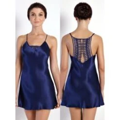 100% Seide Nachthemd HAREM PIPING Kurz Von Luna Di Seta