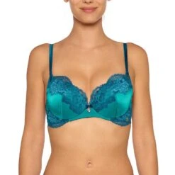 Seide Push-Up BH ADRIANA Von Millesia -MAISON LEJABY Verkäufe seide push up bh adriana m1332 tuerkis blau millesia lingerie 2
