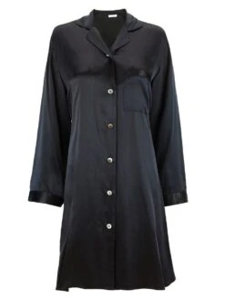 100% Seide Langarm Sleepshirt KLASSIK SATIN Von Eva B. Bitzer -MAISON LEJABY Verkäufe seide sleepshirt 27319869 schwarz eva bitzer 1 1 1