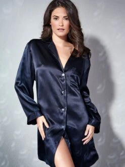 100% Seide Langarm Sleepshirt KLASSIK SATIN Von Eva B. Bitzer -MAISON LEJABY Verkäufe seide sleepshirt 27319869 schwarz eva bitzer 1 1 1