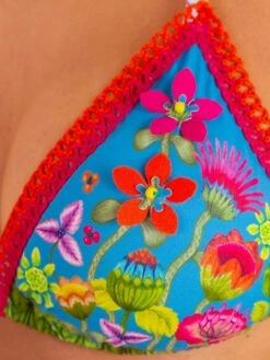 Triangel-Bikini JUNGLE ATTITUDE Blau Von Pin-Up Stars -MAISON LEJABY Verkäufe slip bikini pb010f blau jungle pin up stars 5