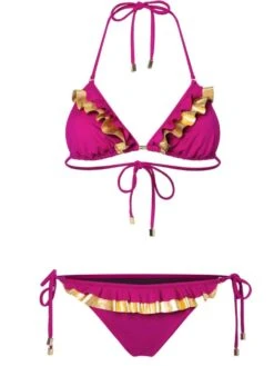 Triangel Bikini GOLDEN SUNSET WAVES Von Eniqua -MAISON LEJABY Verkäufe triangel bikini pink golden sunset wave 3201701 eniqua 1