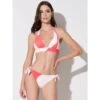 Triangel-Bikini BOLLE Ecru-pink Von Ritratti Mare -MAISON LEJABY Verkäufe triangel bikini weiss rot 72025 ritratti mare